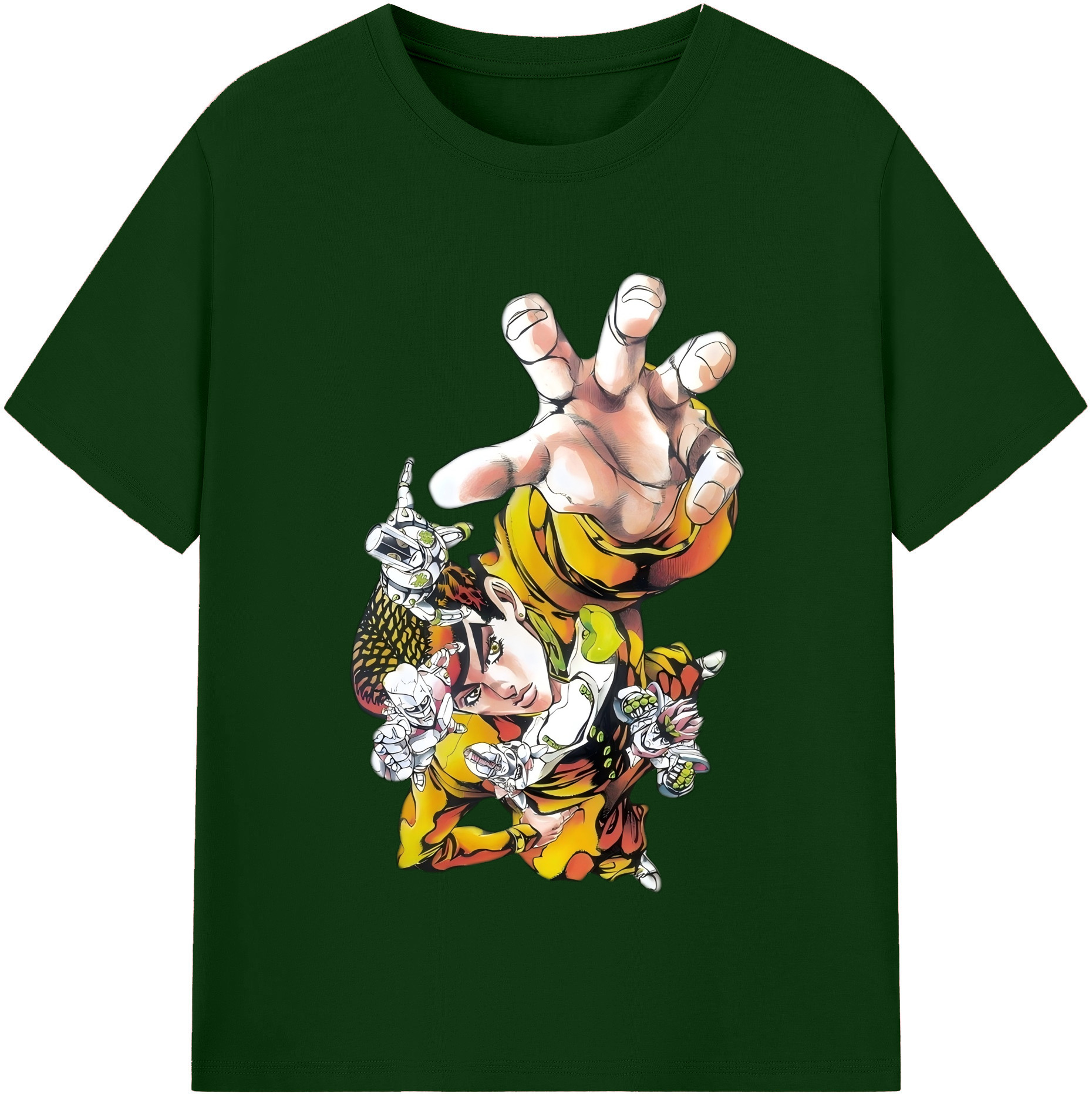 （画像用） ジョジョの奇妙な冒険 ひがしかた じょうすけ JoJo's Bizarre Adventure Higashikata Josuke 綿100％半袖Tシャツ（フロントプリント）